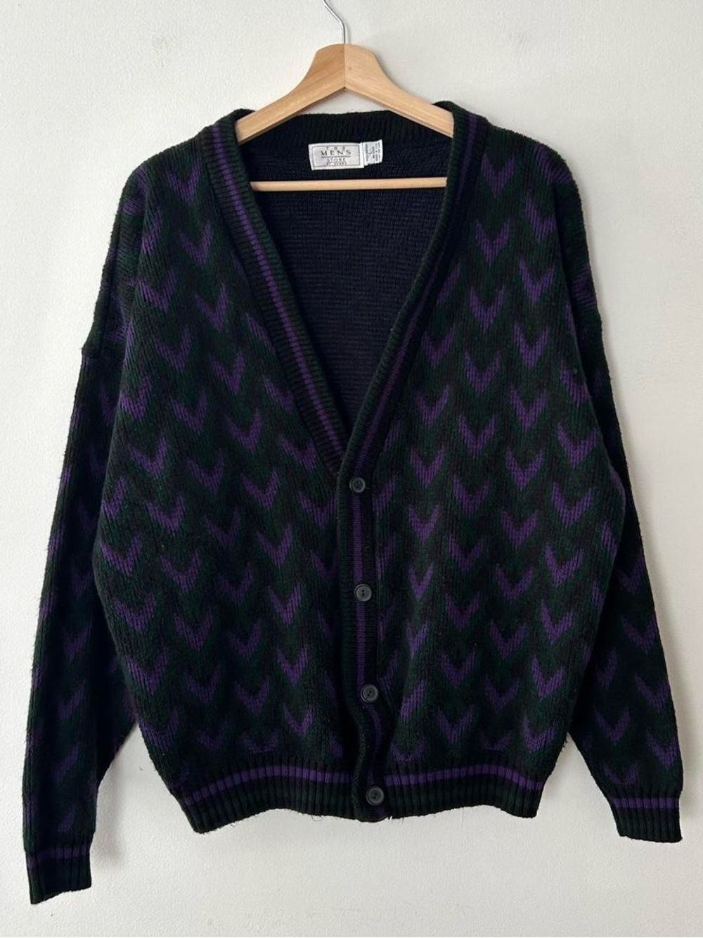 Vintage 80’s Sears Made In USA Geometrical Knit Cardigan Sweater